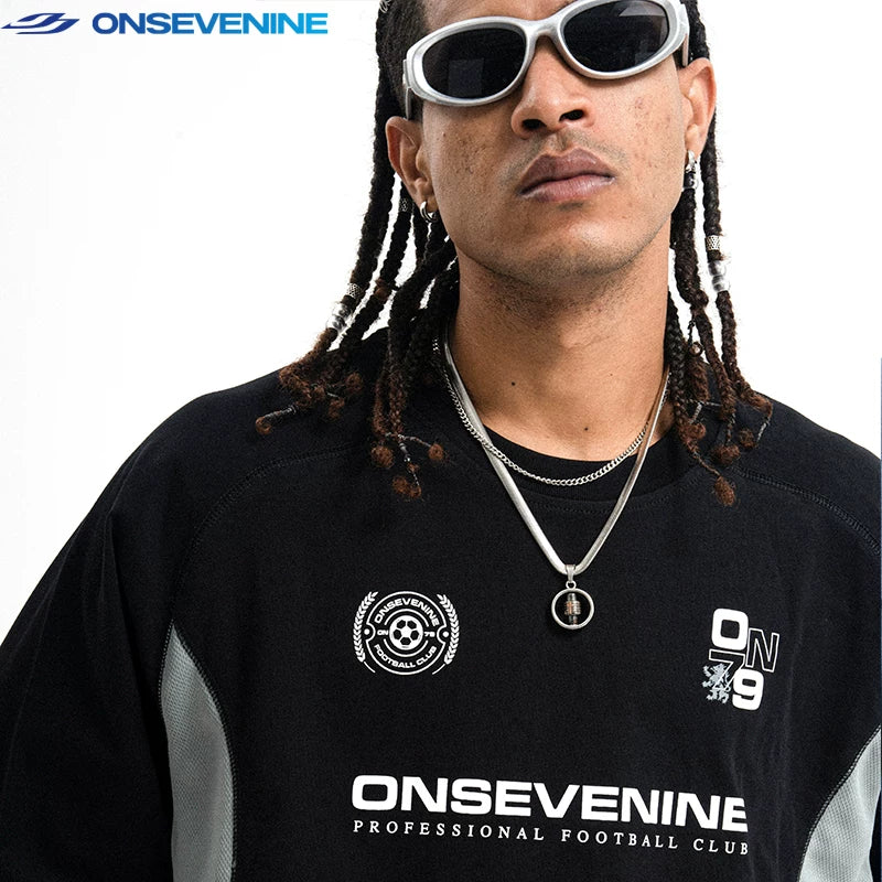 ONSEVENINE "Professional Football Club" Blue Long-Sleeve Shirt