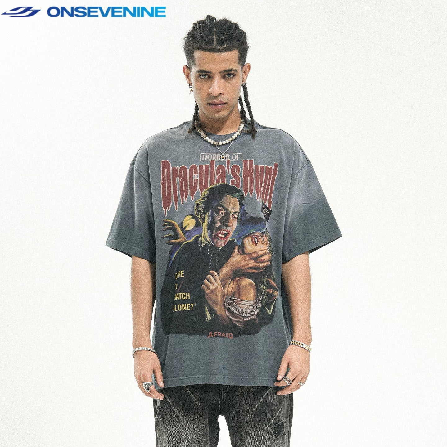 ONSEVENINE "Dracula's Hunt" Horror Graphic Tee