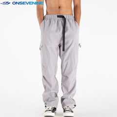 ONSEVENINE Built-In Belt Cargo Trousers