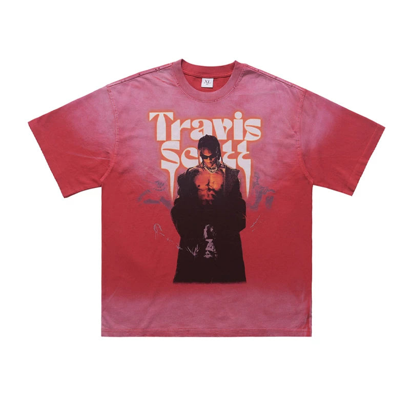 ONSEVENINE Travis Scott Vintage-Style Graphic Tee
