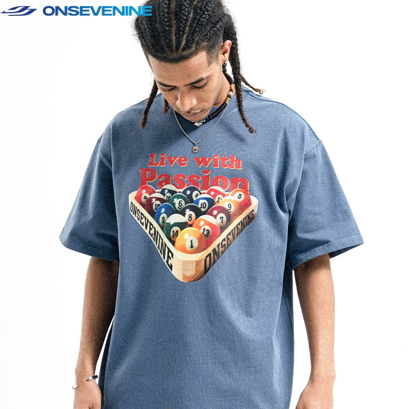 ONSEVENINE "Live with Passion" Billiards Graphic Tee
