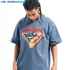 ONSEVENINE "Live with Passion" Billiards Graphic Tee