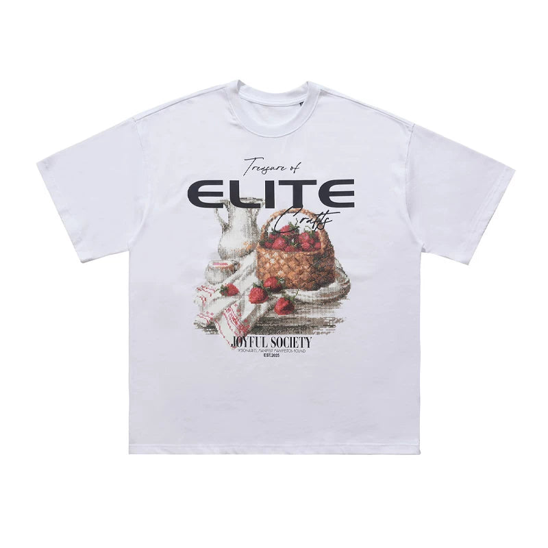 ONSEVENINE "Elite Crafts" Strawberry Basket Graphic Tee