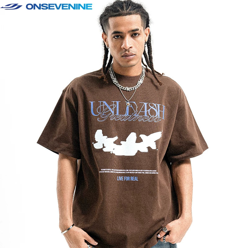 ONSEVENINE "Unleash Greatness" Bird Silhouette Graphic Tee