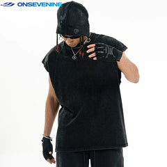 ONSEVENINE Raw-Edge Sleeveless Sweatshirt / Tank