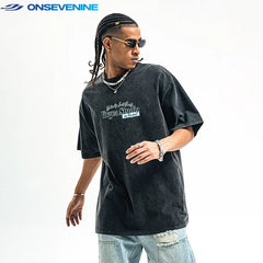 ONSEVENINE "Vivgea Studio" Typographic Graphic Tee