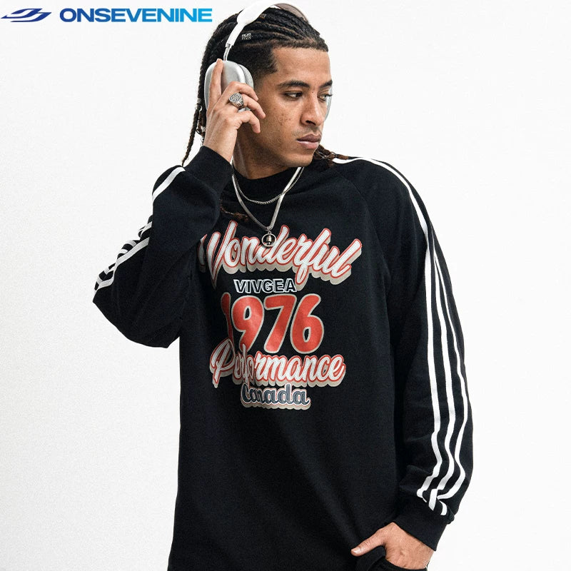 ONSEVENINE "1976 Performance Canada" Vintage Athletic Long-Sleeve Shirt