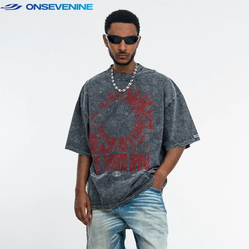 ONSEVENINE "Thinking Spiral" Graphic Tee