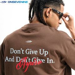 ONSEVENINE "Don't Give Up / Aspire" Quote Graphic Tee