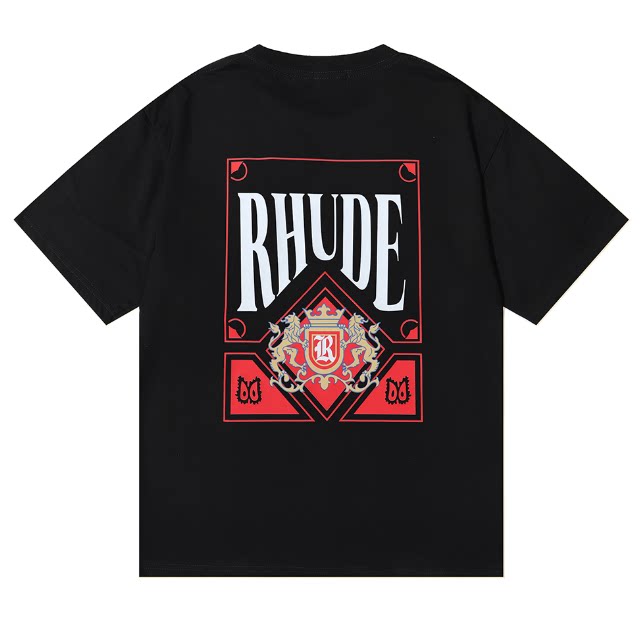 RHUDE Signature Crest Graphic Back-Print T-Shirt - Black