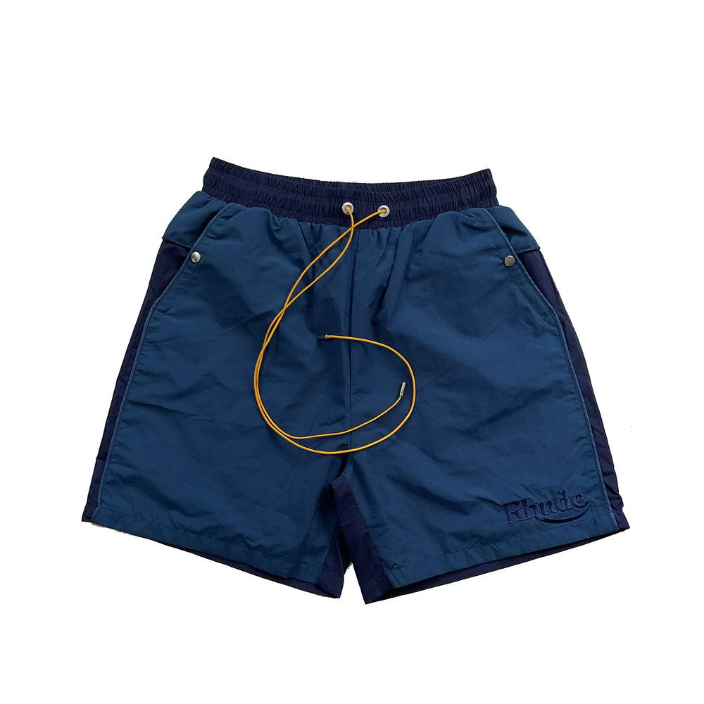 RHUDE Contrast Panel Athletic Shorts - Navy / Dark Blue