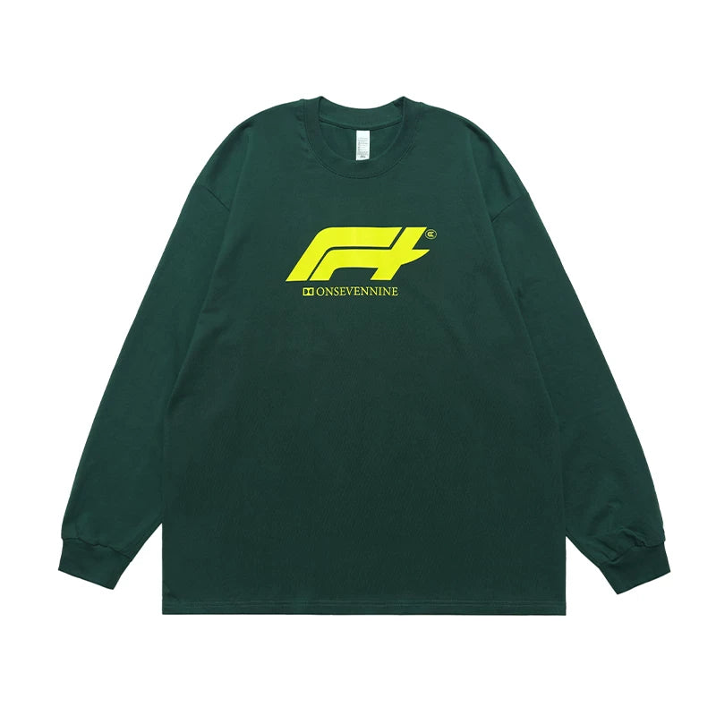 ONSEVENINE Racing-Logo Long-Sleeve Tee