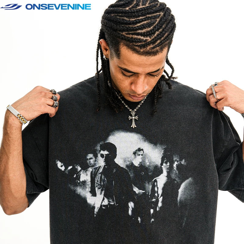 ONSEVENINE Vintage Band Photo Graphic Tee