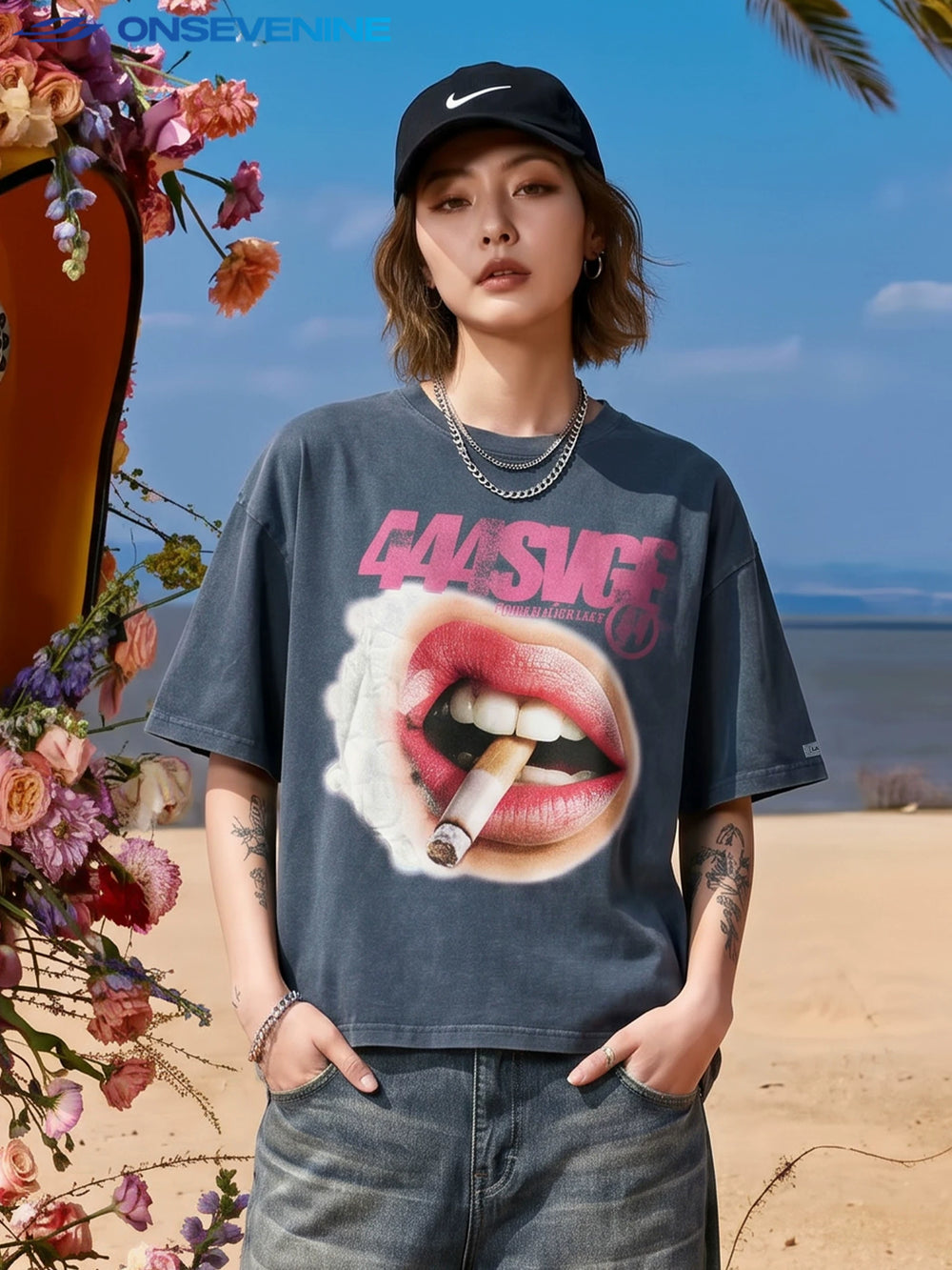 ONSEVENINE "Lips & Cigarette" Graphic Tee Collection