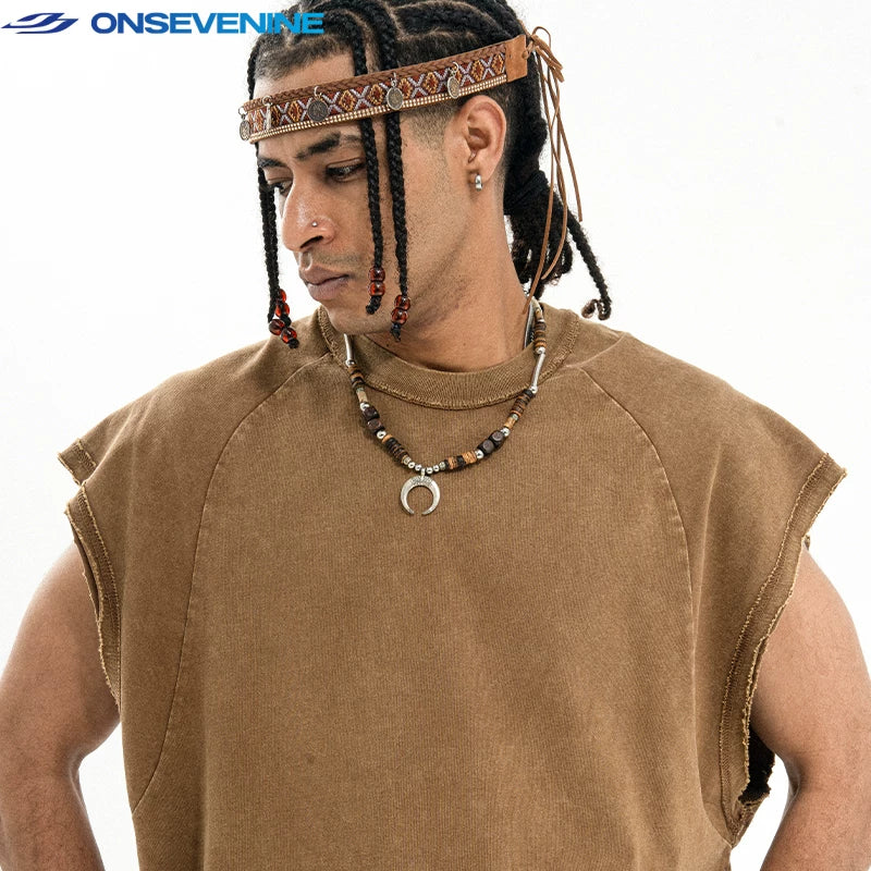 ONSEVENINE Raw-Edge Sleeveless Sweatshirt / Tank