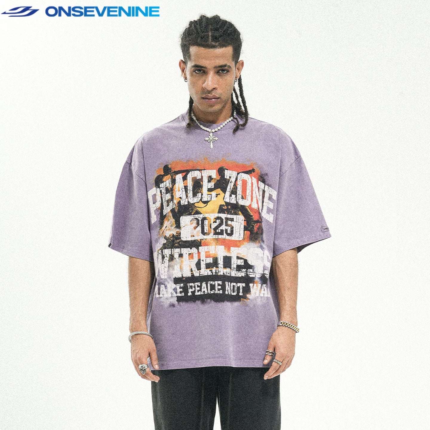 ONSEVENINE "Peace Zone" Graphic Tee