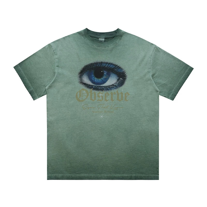 ONSEVENINE "Observe" Blue Eye Graphic Tee
