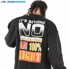 ONSEVENINE Racing Helmet & Flames Black Sweatshirt
