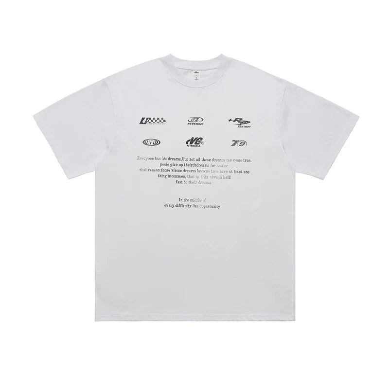 ONSEVENINE Graphic Typography Oversized Tee