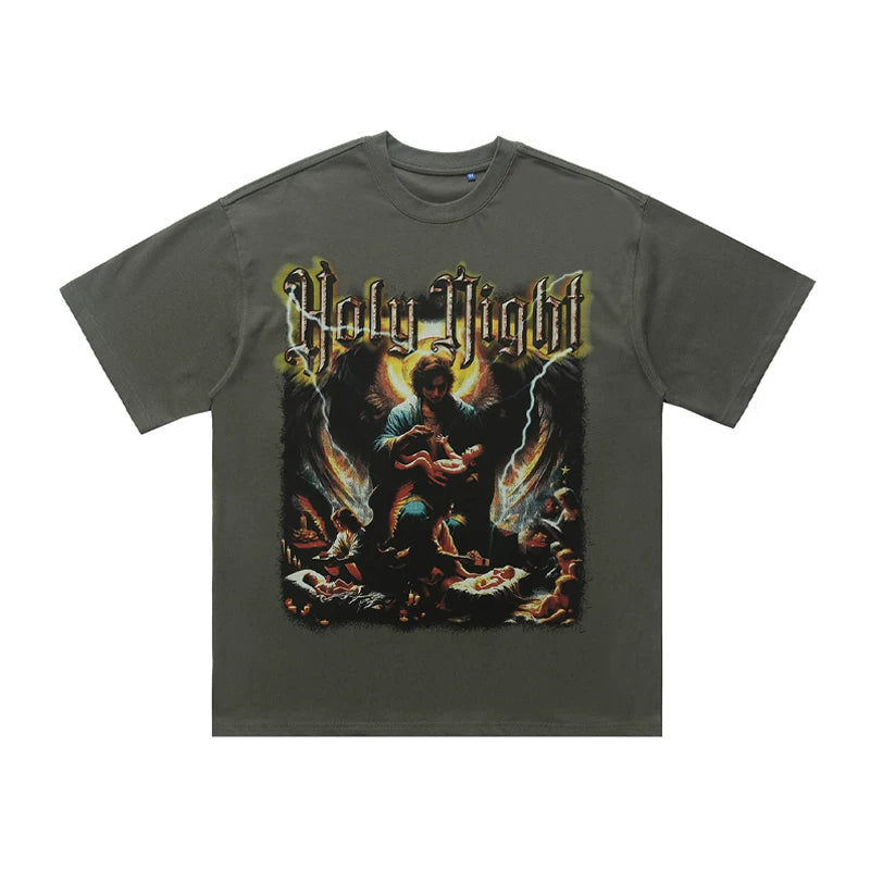 ONSEVENINE "Holy Night" White Graphic Tee