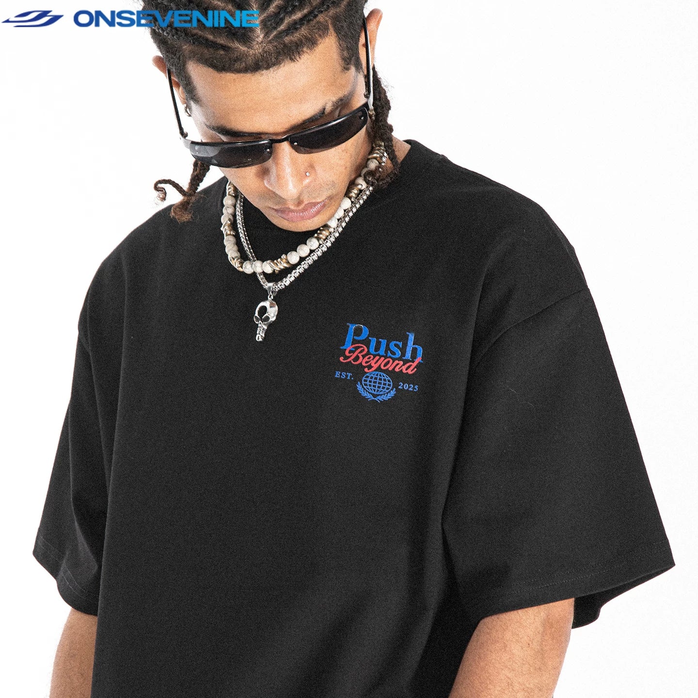 ONSEVENINE "Push Beyond" Motivational Graphic Tee