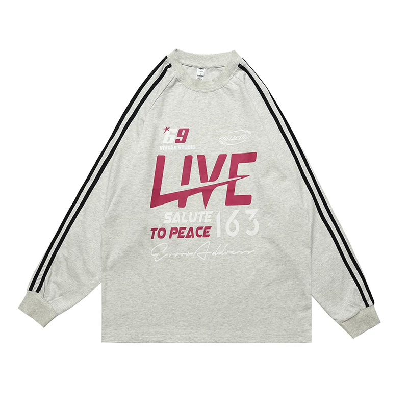 ONSEVENINE "Live / Salute to Peace" Graphic Long-Sleeve Sweatshirt
