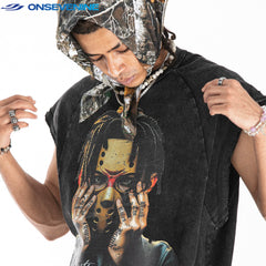 ONSEVENINE Hockey Mask Portrait Sleeveless Tee