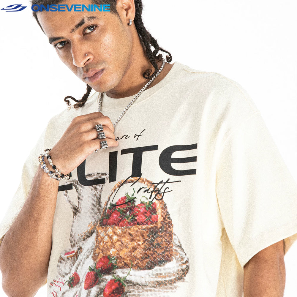 ONSEVENINE "Elite Crafts" Strawberry Basket Graphic Tee