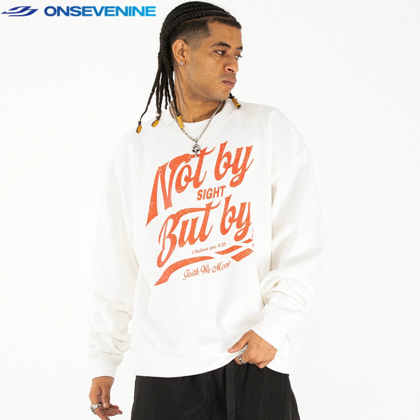ONSEVENINE "Not by Sight" Off-White Sweatshirt