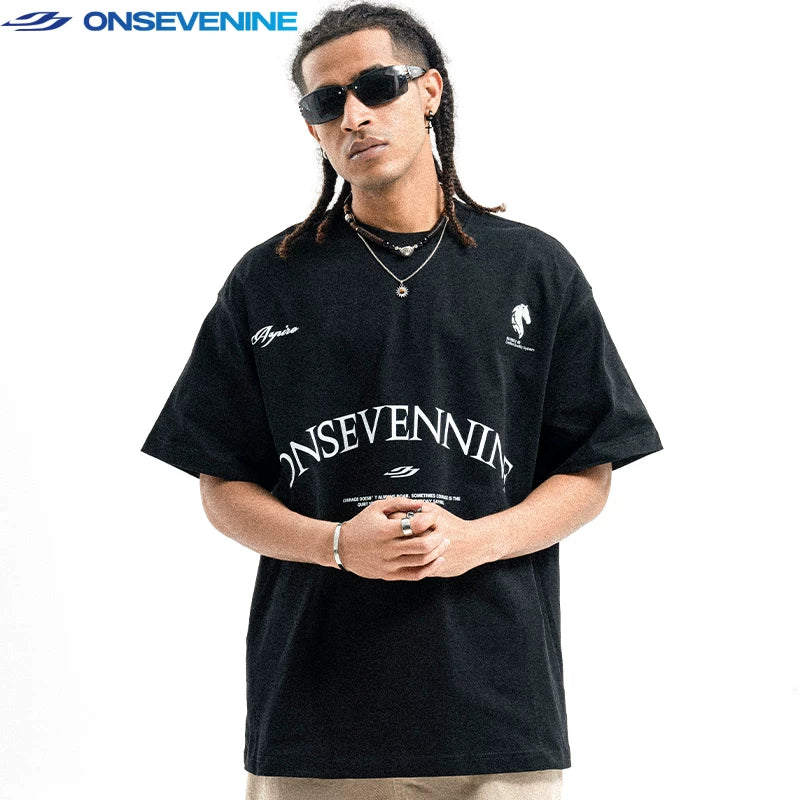 ONSEVENINE Arch Branding Minimalist Graphic Tee