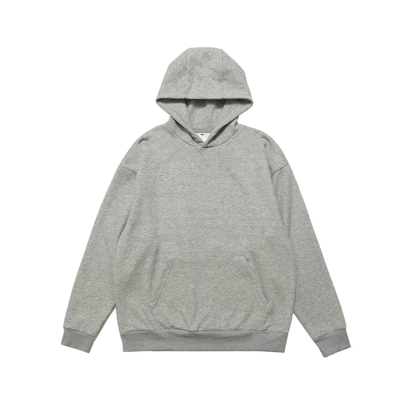 ONSEVENINE Heather Grey Minimalist Pullover Hoodie
