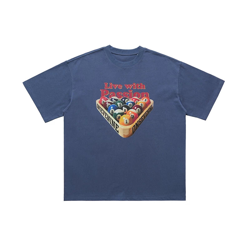 ONSEVENINE "Live with Passion" Billiards Graphic Tee