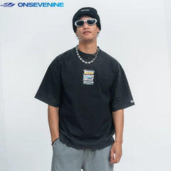 ONSEVENINE Stacked Tape Graphic Tee
