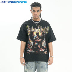 ONSEVENINE "Holy Night" White Graphic Tee