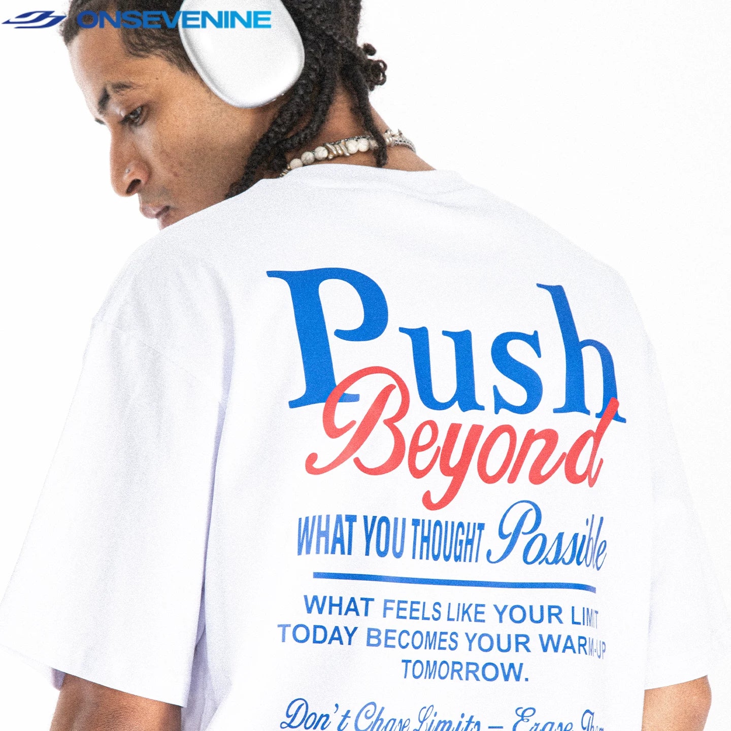ONSEVENINE "Push Beyond" Motivational Graphic Tee