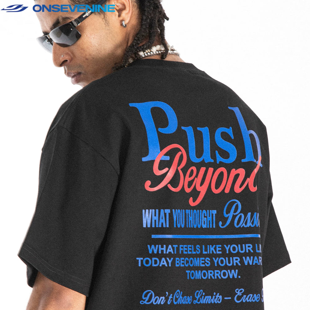 ONSEVENINE "Push Beyond" Motivational Graphic Tee