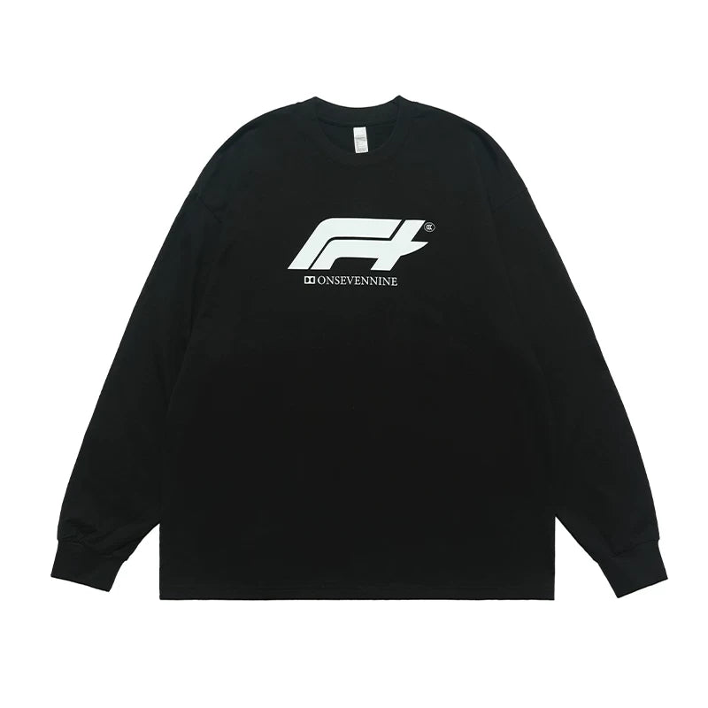 ONSEVENINE Racing-Logo Long-Sleeve Tee