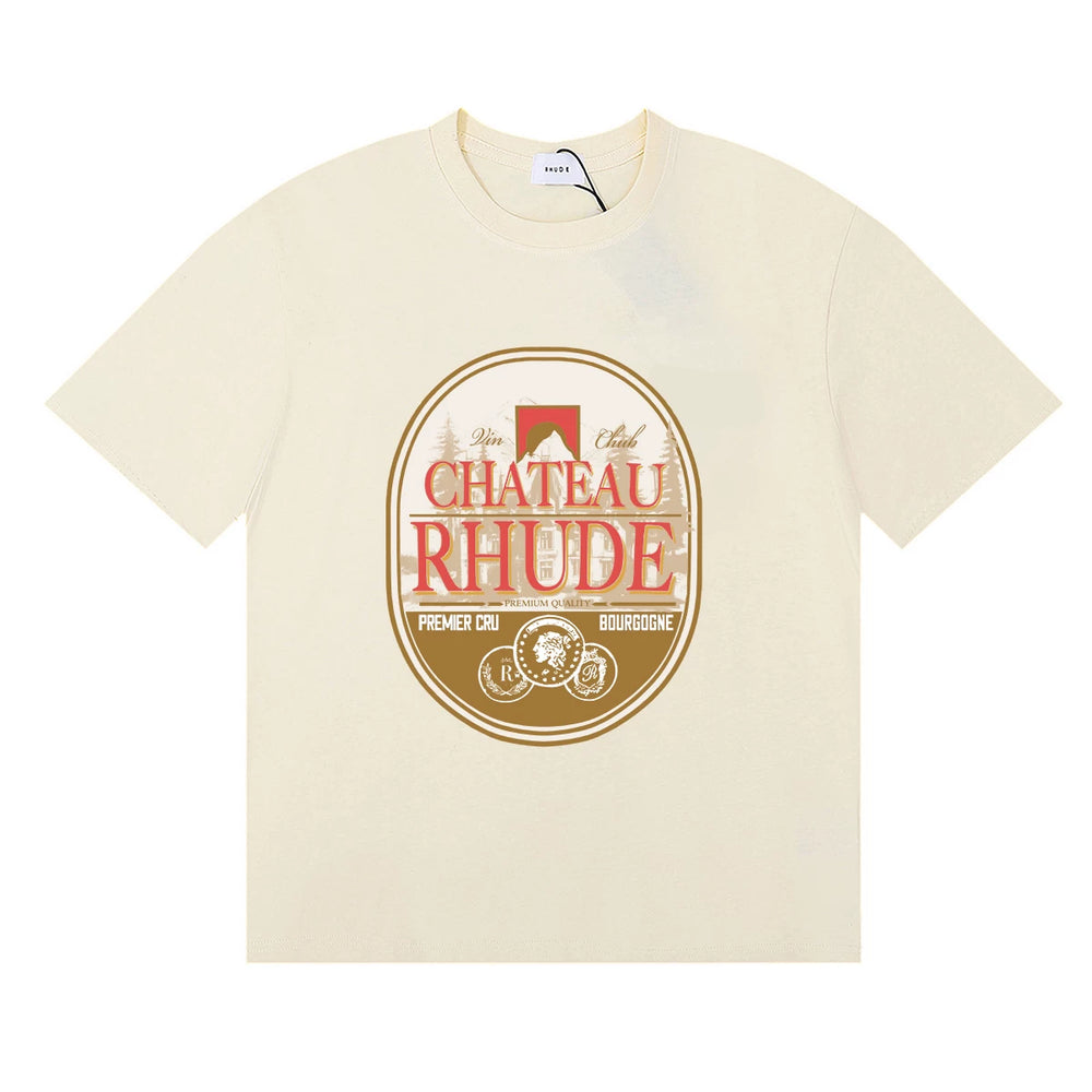 RHUDE Chateau Graphic Print T-Shirt - Cream