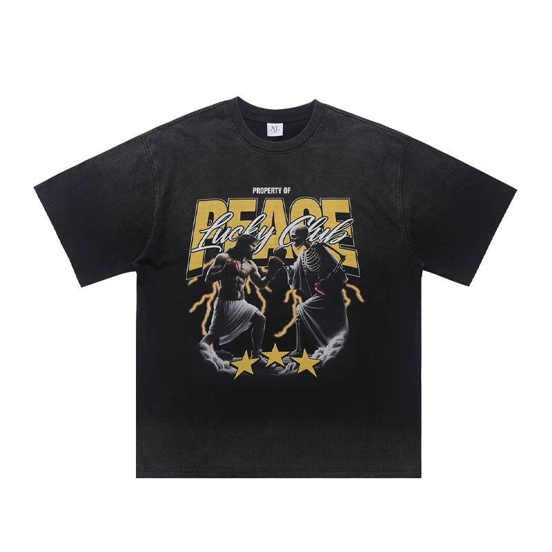 ONSEVENINE "Lucky Club / Peace" Boxing Graphic Tee