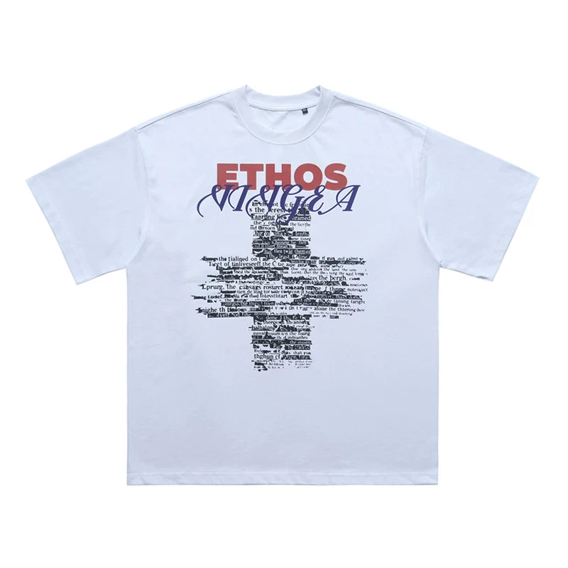 ONSEVENINE "Ethos" Typography Cross Graphic Tee
