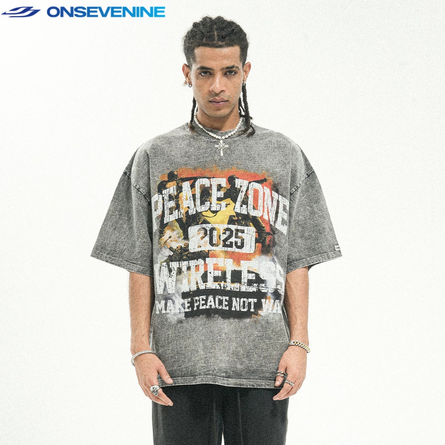 ONSEVENINE "Peace Zone" Graphic Tee