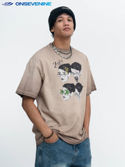 ONSEVENINE Four-Panel Portrait Graphic Tee