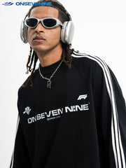 ONSEVENINE Dual-Stripe Branded Long-Sleeve Sweatshirt