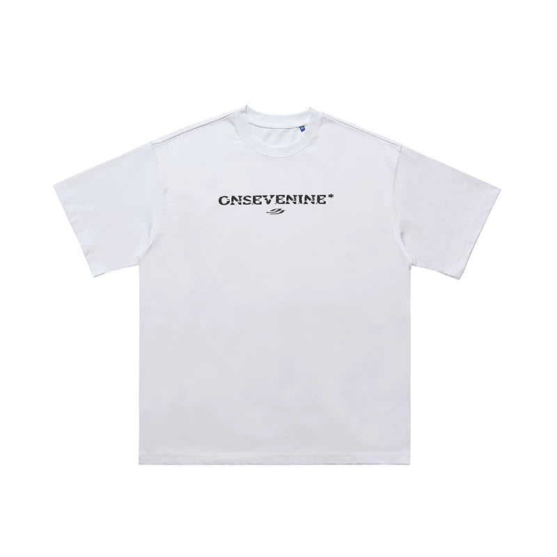 ONSEVENINE Distressed Logo Wash Tee