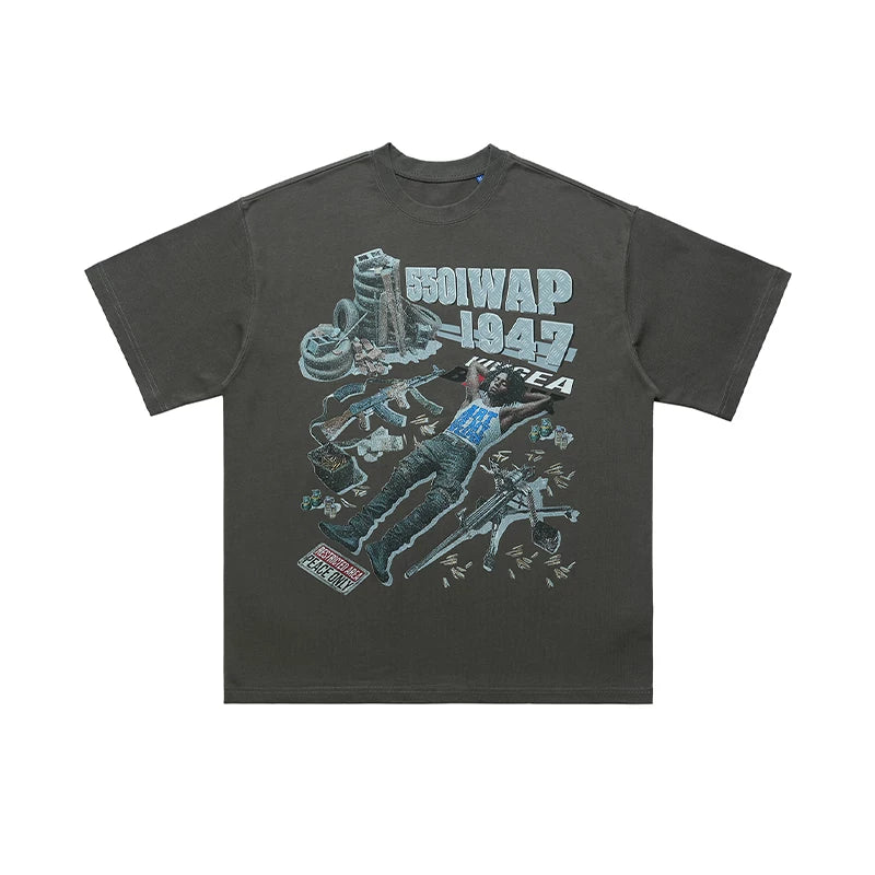 ONSEVENINE "550IWAP 1947" Collage Graphic Tee