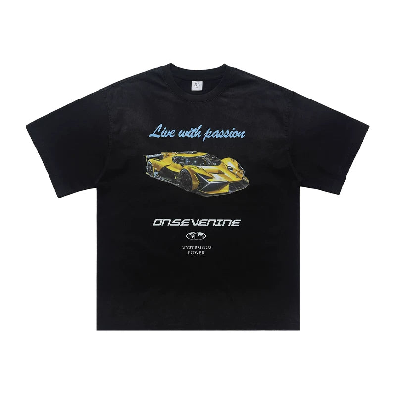 ONSEVENINE "Live with Passion" Supercar Graphic Tee
