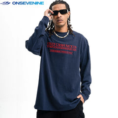 ONSEVENINE "Only Cash Nexus" Long-Sleeve Graphic Tee