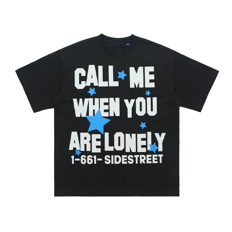 ONSEVENINE "Call Me When You Are Lonely" Star Graphic Tee