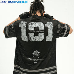 ONSEVENINE "Vintage" Black Athletic Mesh Jersey