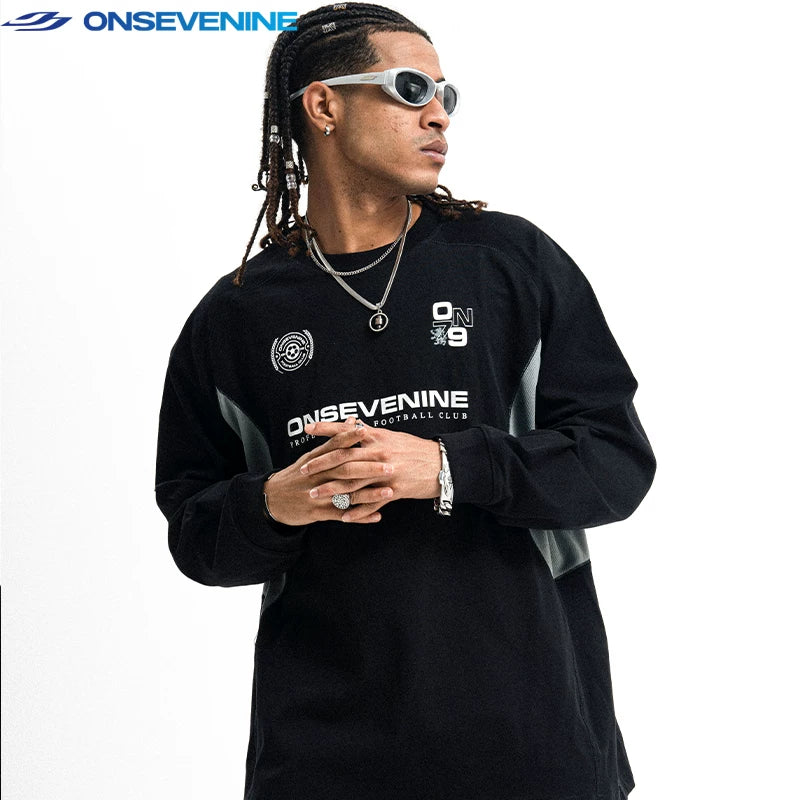 ONSEVENINE "Professional Football Club" Blue Long-Sleeve Shirt